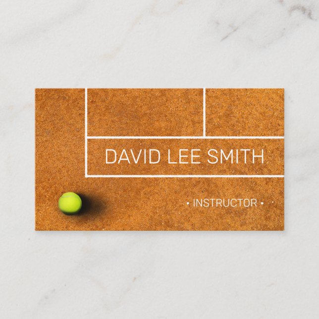 Tennis Instructor Clay-court Business Card (Front)