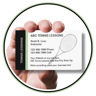 Tennis Instructor Modern Business Cards