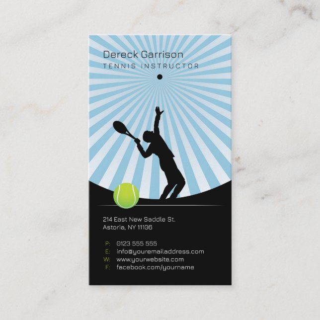 Tennis Instructor | Professional Business Card (Front)