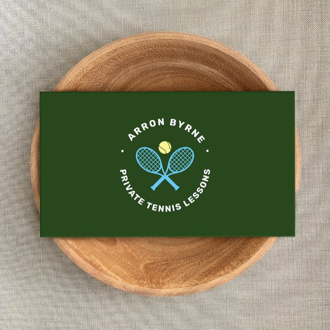 Tennis Instructor Tennis Racket & Ball Business Card (Creator Uploaded)