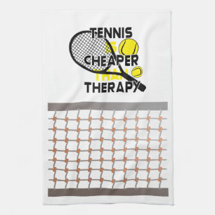 Tennis is cheaper than therapy tea towel