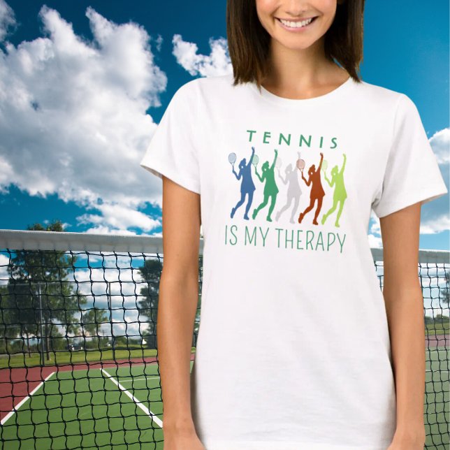 Tennis is my therapy! Female tennis player T-Shirt (Creator Uploaded)