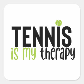 Tennis is my therapy square sticker
