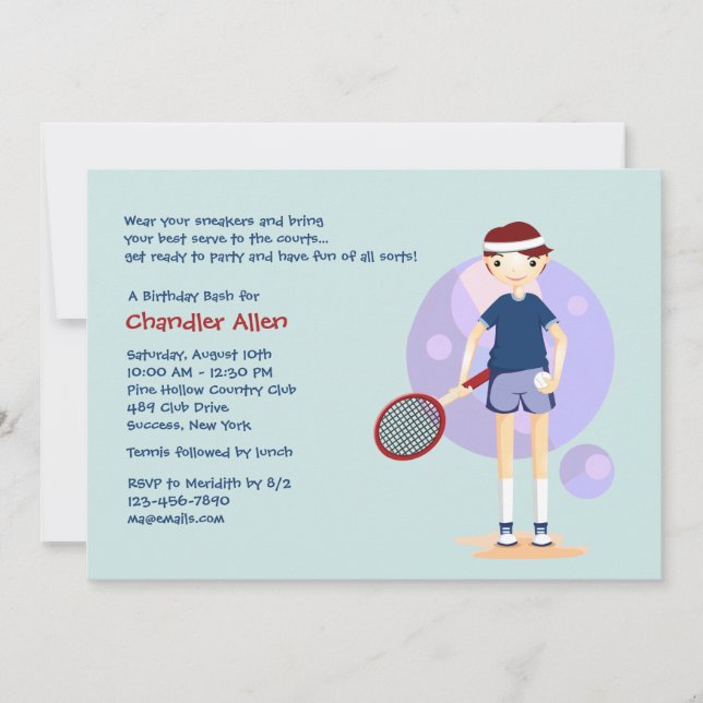 Tennis Kid Invitation (Front)
