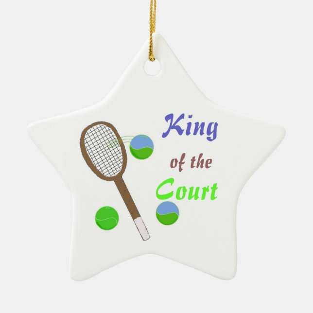 Tennis - King of the Court Ceramic Ornament (Front)