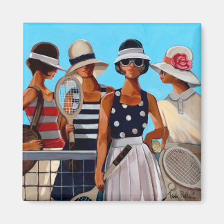 Tennis Ladies by Trish Biddle Magnet