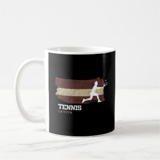 Tennis Latvia Flag Tennis Player Tennis Coffee Mug