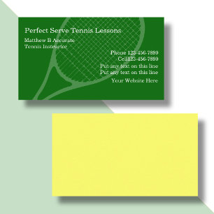 Tennis Lessons Business Cards