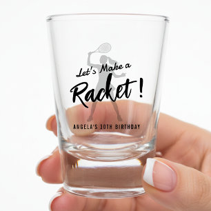 Tennis Let's Make a Racket Birthday Party Shot Glass