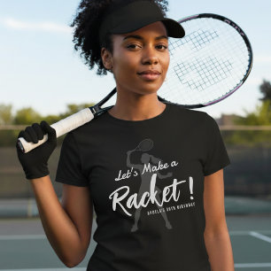 Tennis Let's Make a Racket Birthday Party T-Shirt