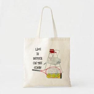 Tennis Life is better on the court watercolor Tote Bag