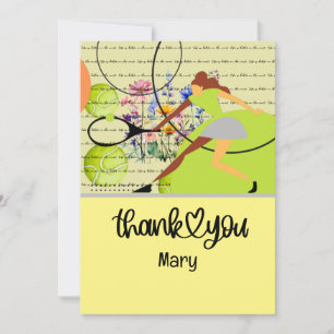 Tennis Life is better on the court woman player  Thank You Card