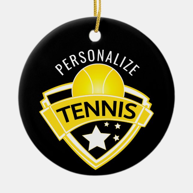 Tennis 🎾 Logo Design Ceramic Ornament (Front)