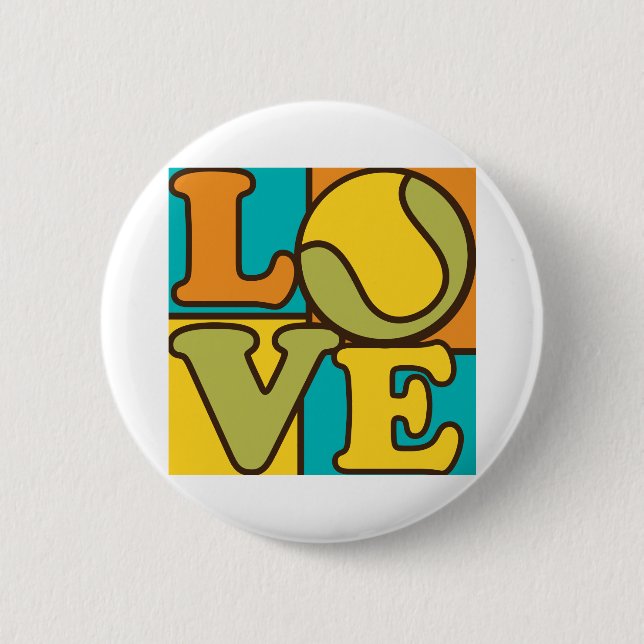 Tennis Love 6 Cm Round Badge (Front)