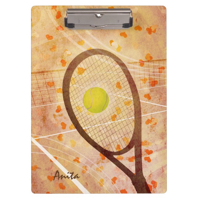 "Tennis Love" girl's tennis Clipboard (Front)