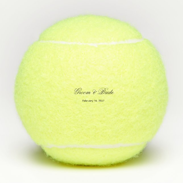 Tennis Love Keepsake Ball With Custom Names (Front)