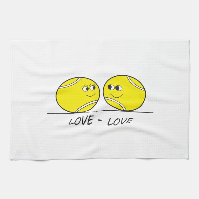 Tennis Love-Love Tea Towel (Horizontal)