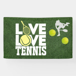 Tennis Love Love tennis on green grass Banner