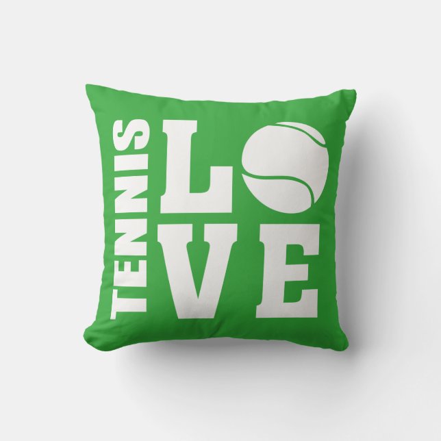Tennis Love, Tennis Players, lawn Green Cushion (Front)