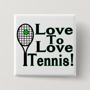 Tennis Love To Love 15 Cm Square Badge