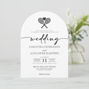 Tennis Love with Details Wedding Invitation