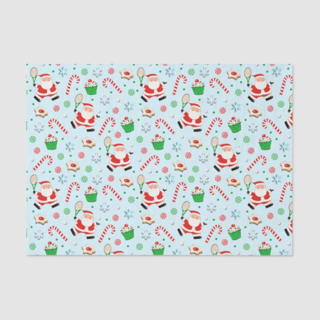 Tennis Lover Christmas Holiday Tissue Paper (Front)