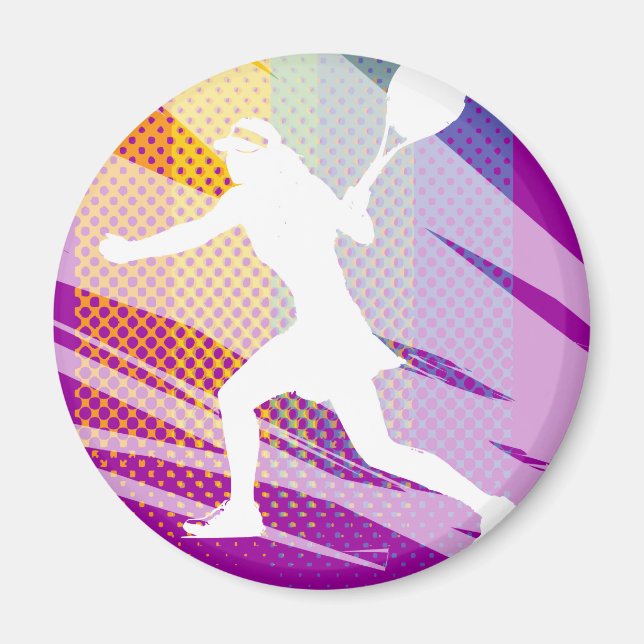 Tennis magnets with female tennis player print (Front)