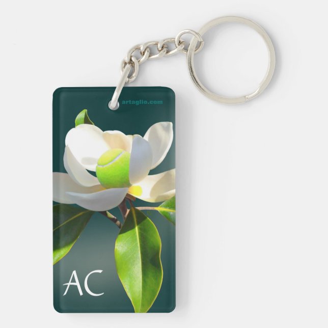 Tennis Magnolia, personalised Key Ring (Back)