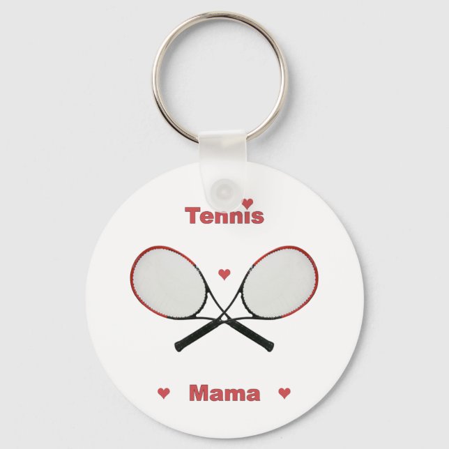 Tennis Mama Hearts Key Ring (Front)