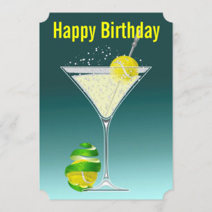 Tennis Martini Birthday party invitation