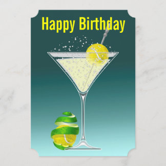 Tennis Martini Birthday party invitation