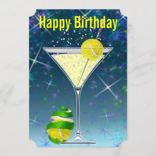 Tennis Martini Birthday party Invitation