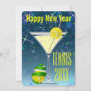 Tennis Martini New Year's party Invitation