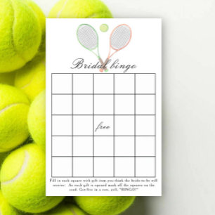 Tennis Match Bridal shower Bingo game