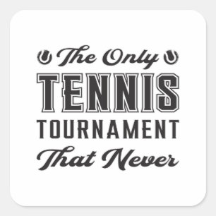 Tennis Match Racket Player Court Funny Gift Idea Square Sticker