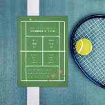 Tennis Match Watch Party Tennis Birthday Party Invitation<br><div class="desc">Customise for your event; original tennis court illustration in green</div>