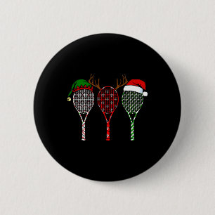 Tennis Merry Chistmas 3 Tennis Racket Christmas 6 Cm Round Badge