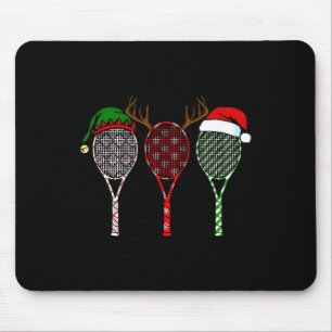 Tennis Merry Chistmas 3 Tennis Racket Christmas Mouse Pad