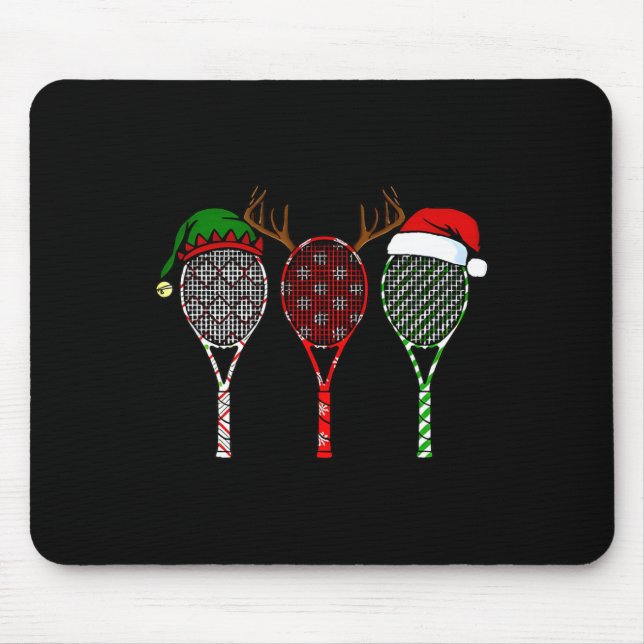Tennis Merry Chistmas 3 Tennis Racket Christmas  Mouse Pad (Front)