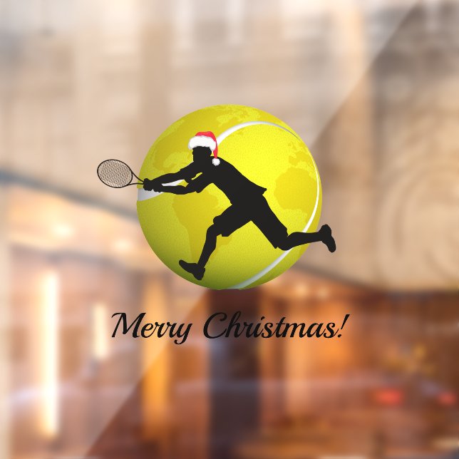 Tennis Merry Christmas Text Player & Santa Hat (Sheet 2)