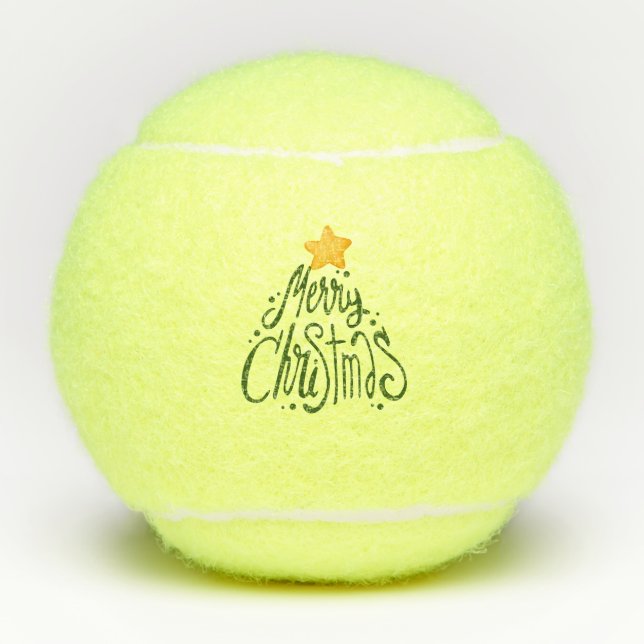 Tennis Merry Christmas Tree Balls (Front)