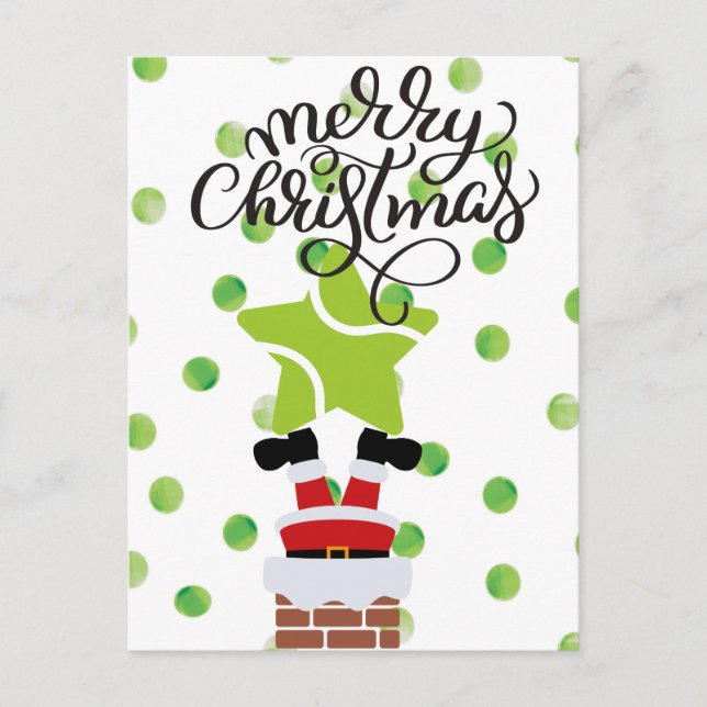 Tennis  Merry Christmas with Santa Claus   Postcard (Front)