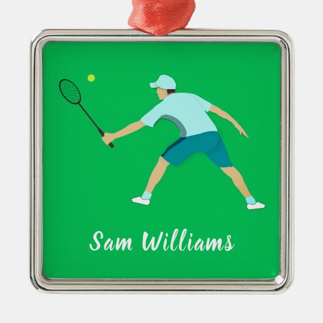 Tennis Metal Ornament (Front)
