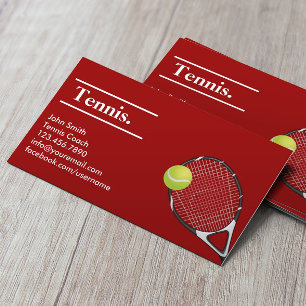Tennis Modern Red Clay Business Card