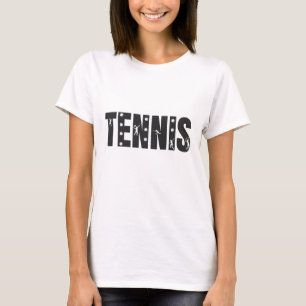 Tennis Modern Typography Text Player Coach Simple T-Shirt