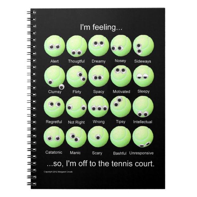 Tennis Moods Poster Notebook (Front)