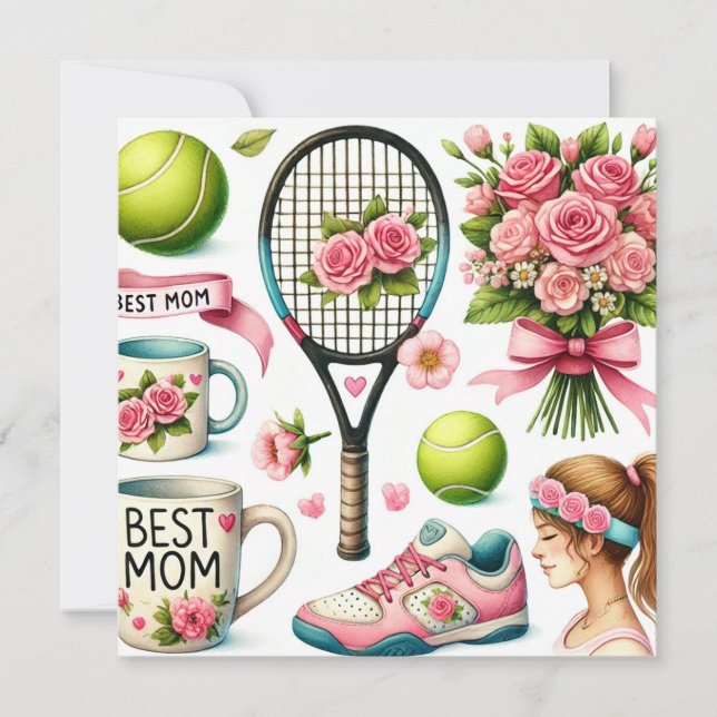 Tennis Mother's Da Holiday Card (Front)