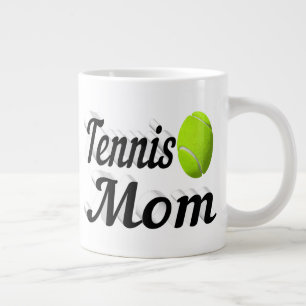 Tennis Mum half text Giant Coffee Mug