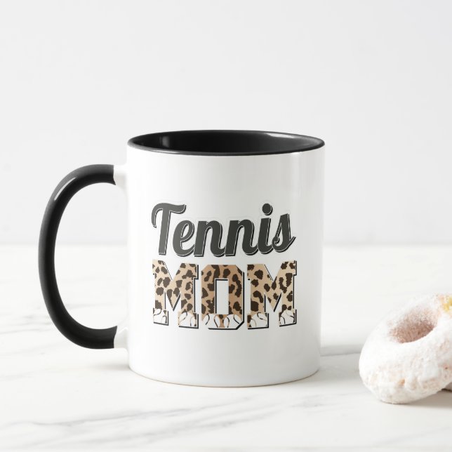 Tennis Mum Leopard Mug (With Donut)