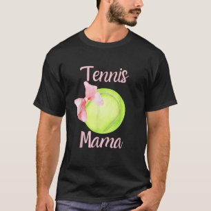 Tennis Mum Mama Pink Bow Coquette Preppy Aesthetic T-Shirt